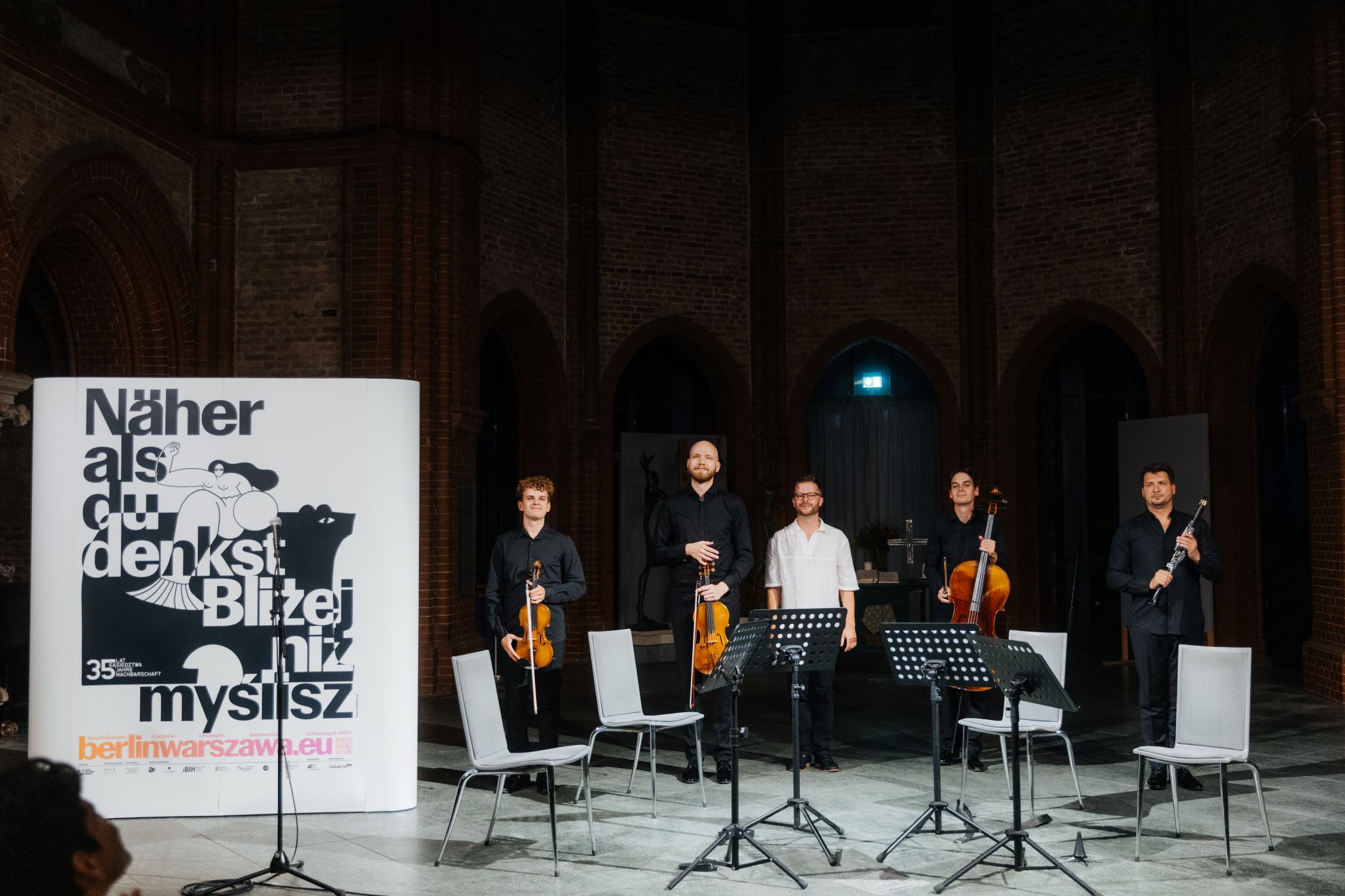 Konzert „Nigdy więcej wojny“ in der Heilig-Kreuz-Kirche | Maciej Zakrzewski und das Quartett des Kammerorchesters Progress, Foto: Antonina Polukhina