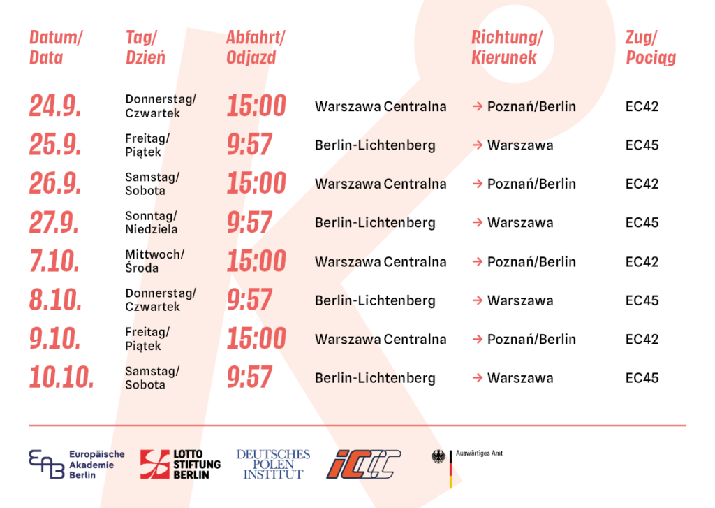 Rozkład jazdy pociągu do kultury