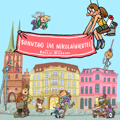 W trzech muzeach w dzielnicy Nikolaiviertel odbywa się urozmaicony program. © Fundacja Stadtmuseum Berlin | Ilustracja: Mawil